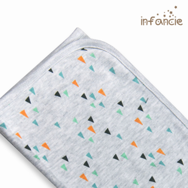 Infancie Light Swaddle Wrap / Blanket (100% Cotton) Grey / Green